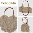 thumbnail image 4 of Bolsa de paja para mujer, bolsa de playa de verano, bolsa de mano tejida suave, bolso de hombro grande de ratán para vacaciones, 4 of 5