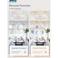 thumbnail image 4 of Ventilador de techo LEDIARY, 50 cm, luz regulable, 6 velocidades, color blanco, 4 of 8