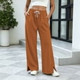 thumbnail image 2 of Tumotour Plus Size Joggers for Women's Side Slit Sweatpants High Waist Drawstring Wide-Leg Pants Athletic Workout Running Trousers with Pocket, 2 of 6