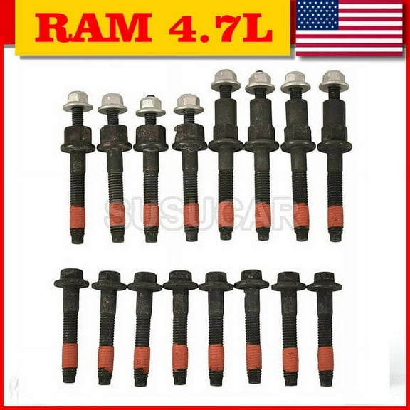 SUSUCAR Manifold Stud Bolt Nut Kits Fit 1999 - 2009 Dodge Ram Chrysler Jeep 4.7L