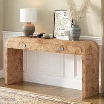 Harper & Bright Designs Arched Console Table with Stroage , Minimalist Wood Entryway Table with Drawers for Entryway and Living Room , Brown