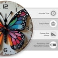 thumbnail image 3 of Colorful Butterfly Wall Clock 10 Inch Silent Non Ticking Round Clock Decoration for Living Room Kitchen Bedroom Bathroom Office Classroom, 3 of 8