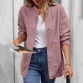 thumbnail image 3 of Yokua Corduroy Jackets for Women Button Down Bomber Jacket Stand Collared Long Sleeve Varsity Y2k Stylish Casual, 3 of 8