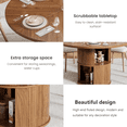 thumbnail image 5 of Round Dining Table for 4-6 People, 47 Inches Kitchen Dining Table with 2-Layer Storage Shelf for Dining Room, Kitchen, Living Room, Walnut(Table Only), 5 of 11
