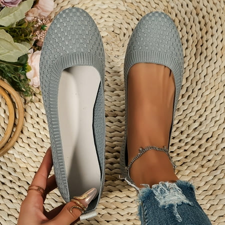 

Women s Lightweight and Comfortable Casual Slip Ons Breathable Knit Flat Shoes