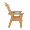 thumbnail image 6 of WestinTrends Malibu 5 Piece Adirondack Outdoor Dining Set, All Weather Poly Lumber Patio Table and Chairs Furniture Set, 43" Trestle Square Dining Table and 4 Adirondack Dining Chair, Teak, 6 of 8