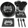 Video Game Party Dinnerware Tableware Plate Napkin Knief Spoon Cup 24 Set 144pc