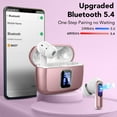 thumbnail image 5 of FAMOO Wireless Earbuds, Bluetooth Headphones, 60H Playtime Dual LED Display, Bluetooth 5.4 technology, IPX7 Waterproof, in Ear Earphone with Mic for iPhone Android Phone, Pink, 5 of 6