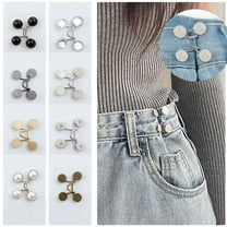 1 Row of Buttons Pant Waist Tightener Adjustable Jean Button Pins 1Pc Button Clip for Pants No Sewing Required Easy To Install Diy Knitting Diy