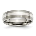 thumbnail image 1 of 6 mm Titanium Sterling Silver Inlay Brushed Band, Size 12.5, 1 of 1
