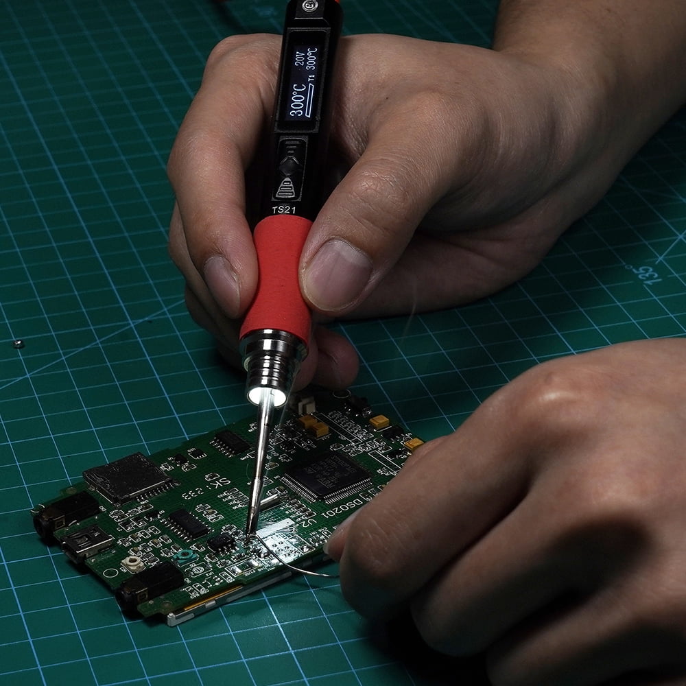 TS21 Smart Digital Soldering Iron Kit with Precision Temp Control & Portable Design, Equipped with 65W Power Supply, for Electronics Repair, DIY, Hobbyists