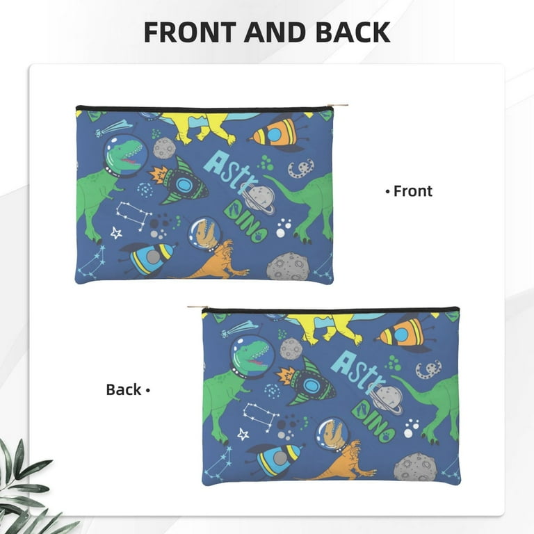 Cauagu Dinosaur In Space for Tyvek Makeup Bag,Reusable Travel