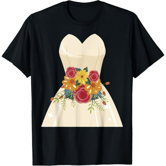 Simple Wedding Dress gift for Bridal Showers gift T-Shirt men and women can wear, black, white, gifts