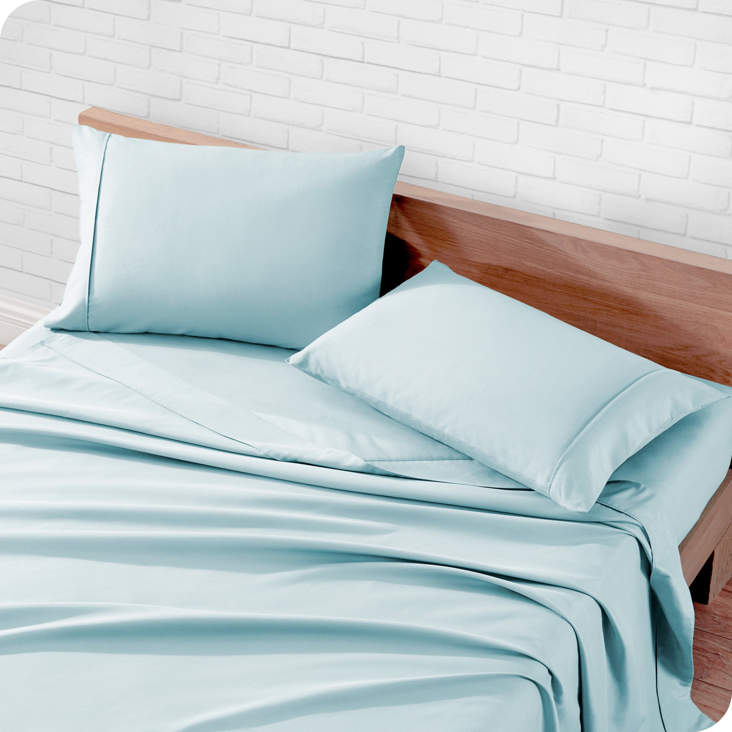 Bare Home Premium 1800 Ultra-Soft Microfiber Pillowcase Set - Double Brushed - Hypoallergenic - Wrinkle Resistant (Standard Pillowcase Set of 2, Light Blue)
