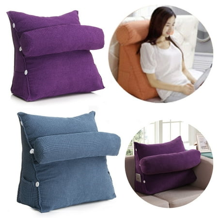 Grtxinshu Adjustable Back Wedge Micro Plush Bedrest Cushion Pillow Sofa Bed Office Chair Rest Waist Neck