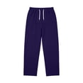 thumbnail image 5 of Wide Leg Sweatpants for Men Elastic Waist Drawstring Baggy Gym Pants Casual Fall Outfit Purple S, 5 of 7