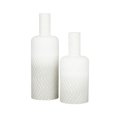 thumbnail image 5 of DecMode 18", 14"H White Metal Vase, Set of 2, 5 of 7