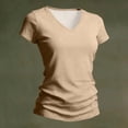 thumbnail image 4 of Womens Short Sleeve T Shirts V Neck Tops Summer Trendy Comfy Casual Basic Tee Shirt,XL, 4 of 4