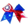 Cheer bows blue and red Sparkly Captain America Hair Bow