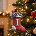 thumbnail image 3 of Acrylic Christmas Tree Ornaments Set With 26 Alphabet Letters Knit-Style Stocking Design For Holiday Decor, 3 of 4