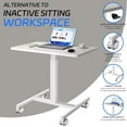 thumbnail image 5 of Mobile Laptop Standing Desk Adjustable Height, Small Mobile Desk Workstation with Wheels, Portable Rolling Computer Desk Cart for Home Office Classroom (White), 5 of 7