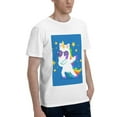 thumbnail image 2 of Bingfone Cool Unicorn Star Golden Men'S Loose Fit Short-Sleeve Pocket T-Shirt, 2 of 7