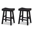 thumbnail image 2 of Furniture of America Quyra Solid Wood Indoor Saddle 25-inch Bar Stools, Black (Set of 2), 2 of 5