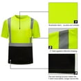 thumbnail image 5 of UVEASISHA High Visibility Shirts Mens Quick Dry Safety T Shirts with Reflective Strips and Pocket Short Sleeve Breathable Hi Vis Construction Work Tees for Men Green M, 5 of 9