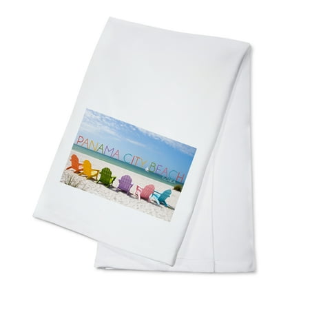 Panama City Beach, Florida, Colorful Beach Chairs (100% Cotton Tea Towel, Decorative Hand Towel, Kitchen and Home)