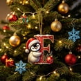 thumbnail image 3 of Linnome 26 Letters Christmas Tree Decoration Pendant Acrylic Alphabet Letter Ornaments Personalized Xmas Tree Hanging Pendants With Santa Hat For Holiday Decor Christmas Gift For Family Friends, 3 of 7
