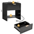 thumbnail image 6 of Wirrytor Modern Nightstand with Charging Station and Storage Drawer, Curved Profile End Table for Small Bedroom, Black Wooden Side Table with Usb Ports, 6 of 8