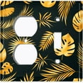 thumbnail image 4 of Metal Light Switch Plate Cover Tropical Jungle Palm Leaves Yellow Black JGL015, 4 of 13