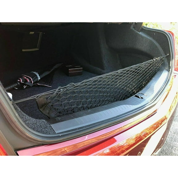 EACCESSORIES EA Trunk Organizer Cargo Net for Cadillac CT6 2016-2020 – Envelope Style Cargo Net For Sedan – Premium Mesh Car Trunk Organizer Vehicle Carrier Storage – Compatible Cadillac CT6 2016-2020