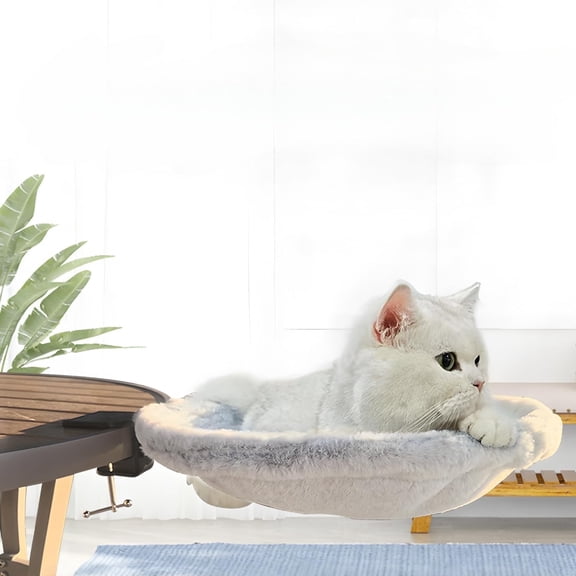 JOPOY Large Adjustable Faux Fur Desk Hammock Cat Bed