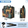 thumbnail image 3 of Zipper Binder with Shoulder Strap 2 inch 3 Ring Waterproof File Folder Organizer Bag 500 Sheet Cheetah and Jungle Leaves, 3 of 8