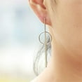 thumbnail image 2 of Geometric Double Circle Hoop Dangle Earrings Simple 8 Infinity Knot Bar Tassel Drop Earrings for Women Jewelry, 2 of 11