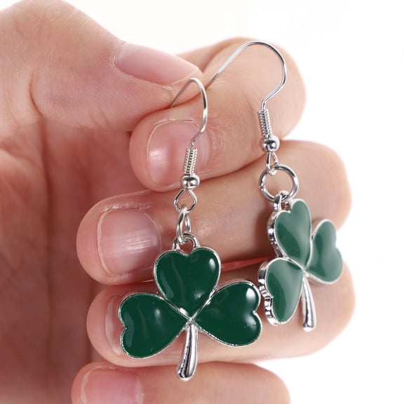 FRCOLOR Earrings for Women Lightweight Shamrock Dangle Ear Jewelry Perfect for St. Patrick's Day Decor