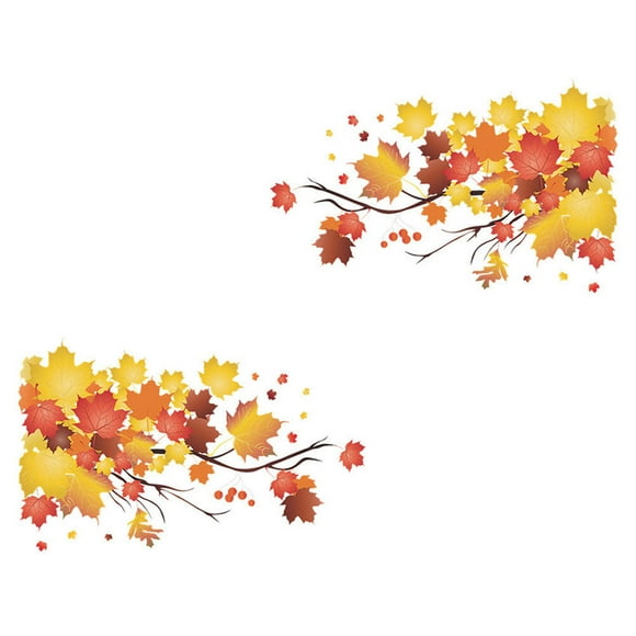 2pcs Creative Wall Decals Adhesive Background Maple Leaf Decor Wallpaper