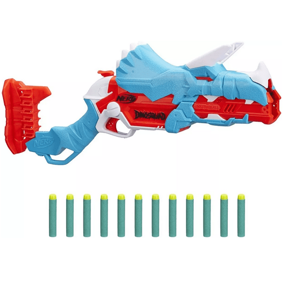 Lanzador Nerf Dinosquad Tricera Blast Con 12 Dardos