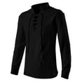 thumbnail image 2 of Blusa y camisa de manga larga con cuello alto para hombre, informal, lisa, de poliéster, con cuello alto y manga larga, 2 of 4