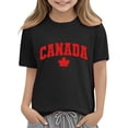 thumbnail image 4 of Xdegoge Kids Boys Girls Canada Maple Leaf Graphic T Shirt Short Sleeve Crewneck Casual Basic Tops Children Breathable Summer Playwear Active Clothes Vacation Outfits, 4 of 6