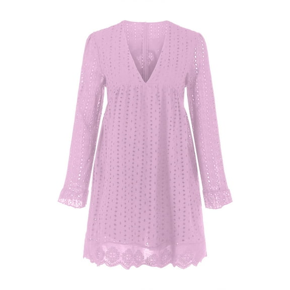 Aayomet Beach Dresses For Women Womens Square Neck Dress Long Puff Sleeve A-Line Casual Short Mini Dress,Purple 3XL