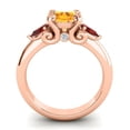 thumbnail image 4 of 2.50 Carat Round Cut Citrine & Garnet Gemstone Stylish Three Stone Ring for Women Solid 14K Rose Gold Size 11.5 by Diamond-Capitals, 4 of 8