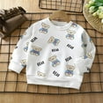 thumbnail image 2 of GPAECEAD Toddler Kids Boys Girls Sweatshirt Cotton Bear Prints Pullover Letter Print Shirt Pullover Sweater Top Fall and Winter Clothes White, 2 of 4