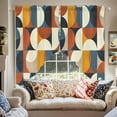 thumbnail image 2 of Orange Yellow Black Swag Valances for Windows 2 Pack Nordic Retro Medieval Geometric Abstract Swag Kitchen Curtains 45 Inches Long Rod Pocket Short Window Treatment for Kitchen Bathroom 36"x45", 2 of 8