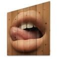 thumbnail image 2 of Designart 'Beautiful Dark Skinned Female Tongue Touching Lips' Modern Print on Natural Pine Wood, 2 of 5