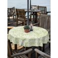 thumbnail image 2 of Outdoor Tablecloth with Umbrella Hole for Patio/Picnic/Party/Camping, Spring Lime Green Cobweb Waterproof Table Cloth Round Cover Washable, Abstract Minimalist Lines (Dia 60"), 2 of 9