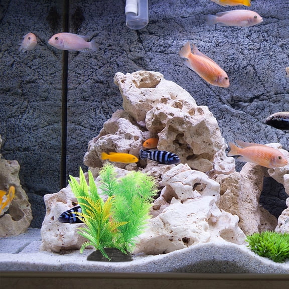 ETEREAUTY Realistic Fish Tank Plant Decor Green Artificial Aquarium Grass for Freshwater Tanks