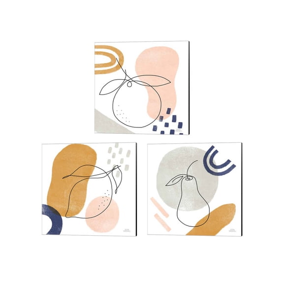 Great Art Now Kitchen Table by Laura Marshall 3 Piece Canvas Art Set Each 14W x 14H