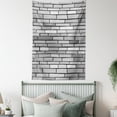 thumbnail image 4 of Grey Tapestry, Illustration of Brick Wall Contemporary Artprint 3d Style Vision Modern and Shabby Design, Wall Hanging for Bedroom Living Room Dorm Decor, 40W X 60L Inches, Gray, by Ambesonne, 4 of 5